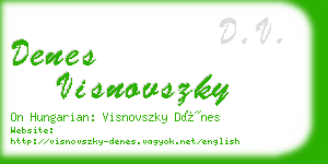 denes visnovszky business card